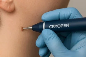 Person receiving skin tag removal Hampton